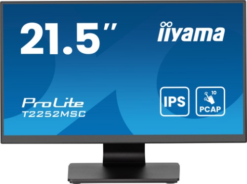 iiyama ProLite 21.5” PCAP 10pt Touchscreen monitor featuring IPS panel technology, Edge-to-Edge glass design and Anti Glare coating