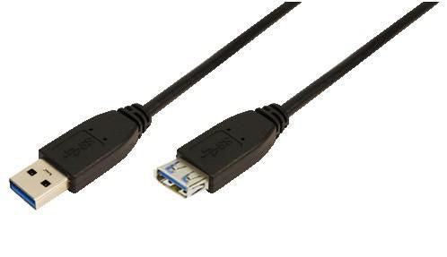 LogiLink 2m USB A - USB A 3.0 F/M USB cable USB 3.2 Gen 1 (3.1 Gen 1) Black