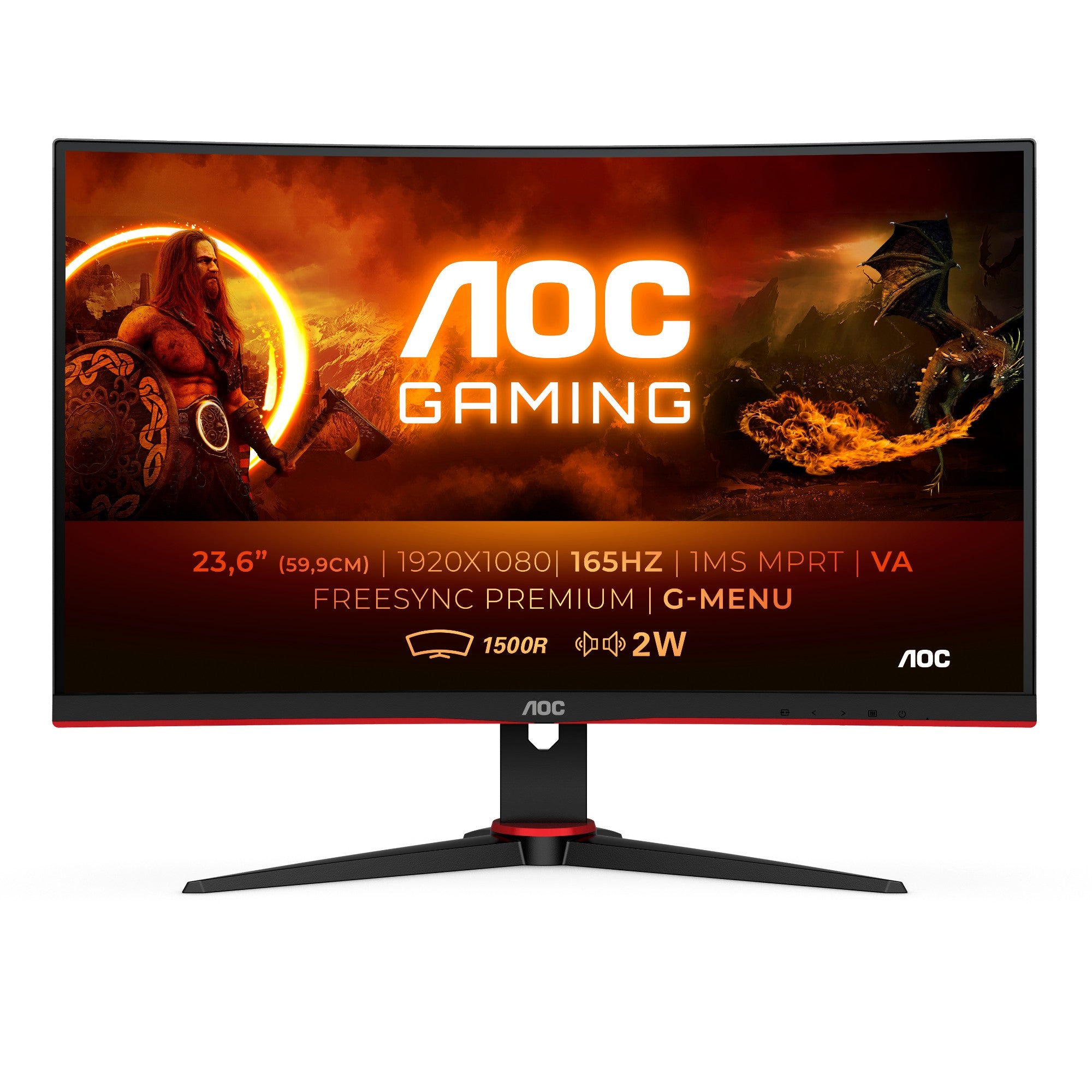 AOC G2 C24G2AE/BK computer monitor 59.9 cm (23.6") 1920 x 1080 pixels Full HD LED Black, Red