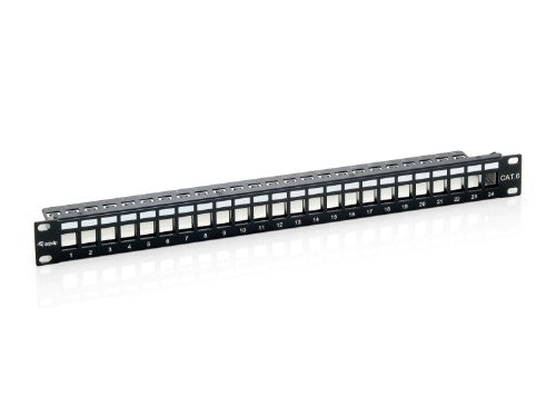 Equip 24-Port Keystone Cat.6 Shielded Patch Panel, Black