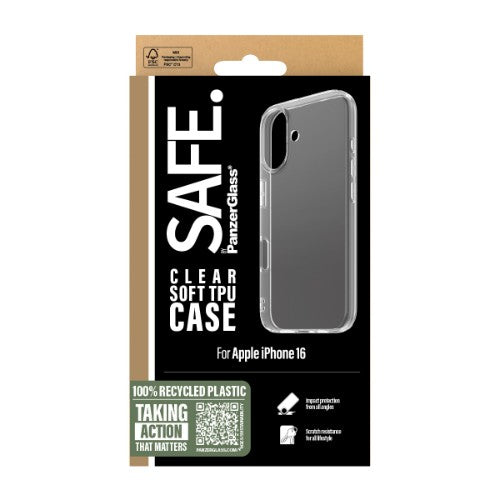 PanzerGlass SAFE. by ® TPU Case Transparent iPhone 16