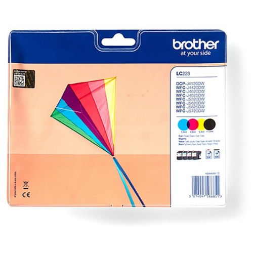 Brother LC-223VALBP Ink cartridge multi pack Bk,C,M,Y Blister, 4x550 pages ISO/IEC 24711 Pack=4 for Brother DCP-J 562/MFC-J 4420/MFC-J 5320