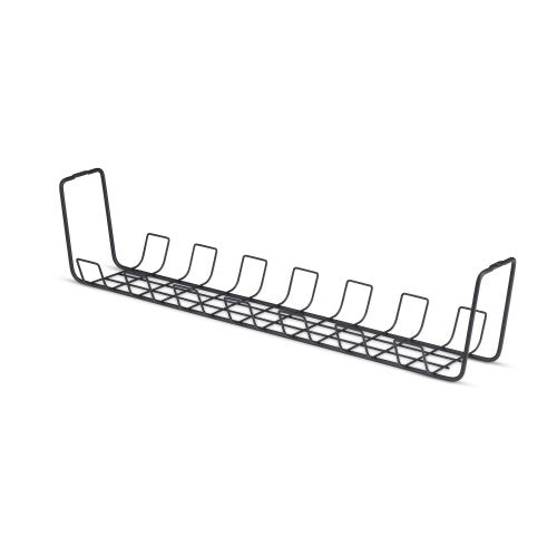 StarTech.com Under Desk Cable Management Tray, 24" Long, Metal Basket Style Cable Organizer, Screw-On Installation, Power Bar Holder, Metal, Black, TAA-Compliant