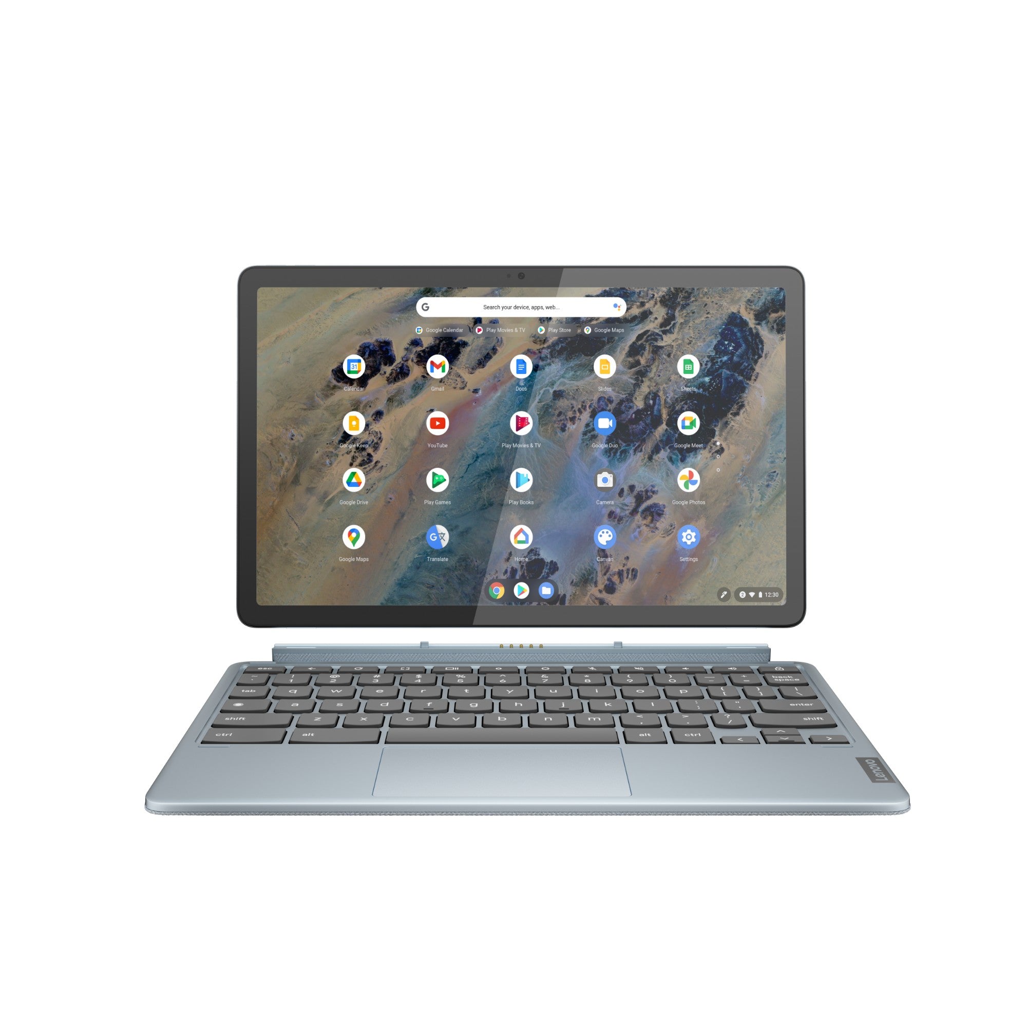 Lenovo IdeaPad Duet 3 Qualcomm Snapdragon 7c Gen 2 Chromebook 27.8 cm (10.9") Touchscreen 2K 4 GB LPDDR4x-SDRAM 64 GB eMMC Wi-Fi 5 (802.11ac) ChromeOS Blue