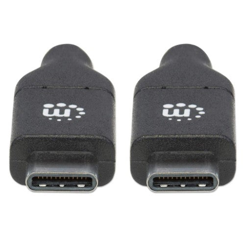 Manhattan USB-C to USB-C Cable, 2m, Male to Male, 480 Mbps (USB 2.0), 5A (super fast charging), Hi-Speed USB, Black, Lifetime Warranty, Equivalent to USB2C5C2M