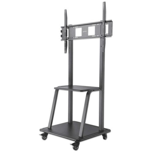 Manhattan Trolley Mount Stand for TV & Monitors, For screens 37" to 100", VESA compatibility: all between 200x200 to 800x600mm - check the dimensions of the four mounting holes on back of screen to ensure it fits, Max 150kg, Black, LFD, Stand, Bracket