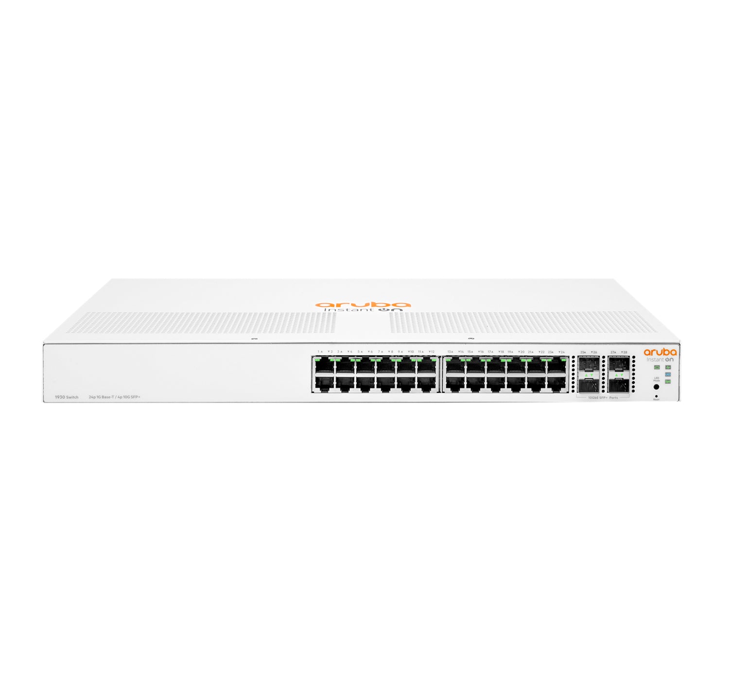 HPE Aruba Networking Aruba Instant On 1930 24G Class4 PoE 4SFP/SFP+ 195W (x20) Managed L2+ Gigabit Ethernet (10/100/1000) Power over Ethernet (PoE) 1U White