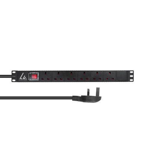 Lanview LVR-3MUK-SW-UK6 power distribution unit (PDU) 6 AC outlet(s) 1U Black