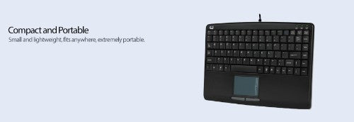Adesso SlimTouch 410 - Mini Touchpad Keyboard (Black, USB)