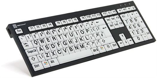 Logickeyboard XL Print keyboard Office USB QWERTY UK English Black, White