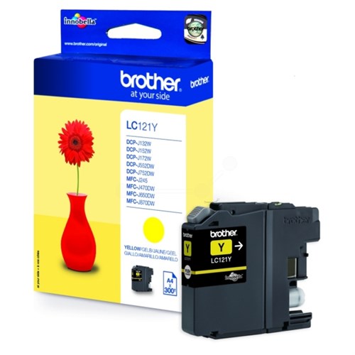Brother LC-121Y Ink cartridge yellow, 300 pages ISO/IEC 24711 3.9ml for Brother DCP-J 132/MFC-J 285