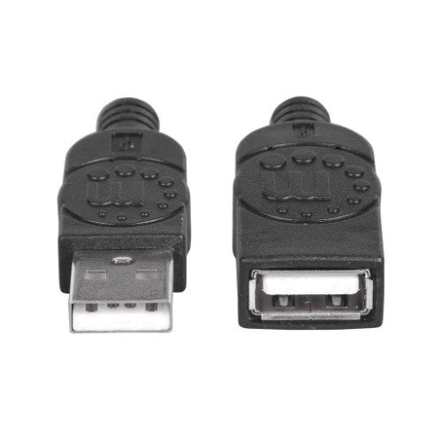 Manhattan USB-A to USB-A Extension Cable, 1.8m, Male to Female, 480 Mbps (USB 2.0), Hi-Speed USB, Black, Lifetime Warranty, Equivalent to USBEXTAA6BK