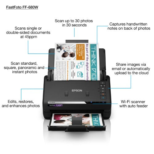 Epson FastFoto FF-680W Sheet-fed scanner 600 x 600 DPI A4 Black