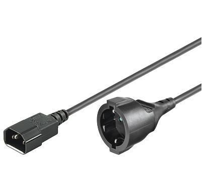 Microconnect PE130200 power cable Black 2 m C14 coupler Power plug type F