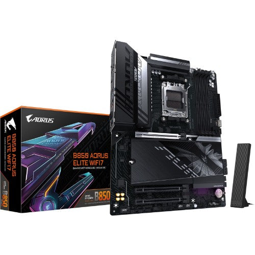 GIGABYTE B850 AORUS ELITE WIFI7 Motherboard - AMD Ryzen 9000 Series CPUs, 14+2+2 Phases Digital VRM, up to 8200MHz DDR5 (OC), 1xPCIe 5.0 + 2xPCIe 4.0 M.2, 2.5 LAN, WIFI 7, USB 3.2 Gen 2x2