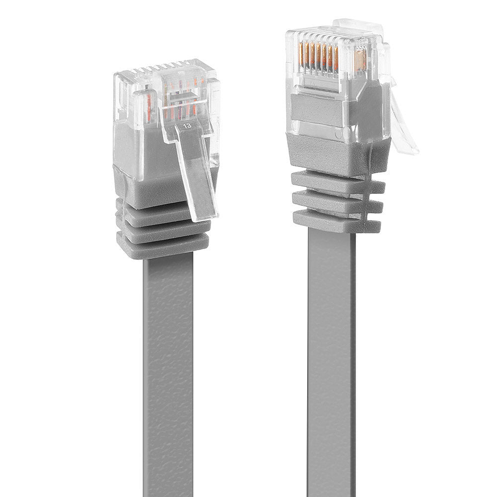 Lindy 1m Cat.6 U/UTP Flat Network Cable, Grey