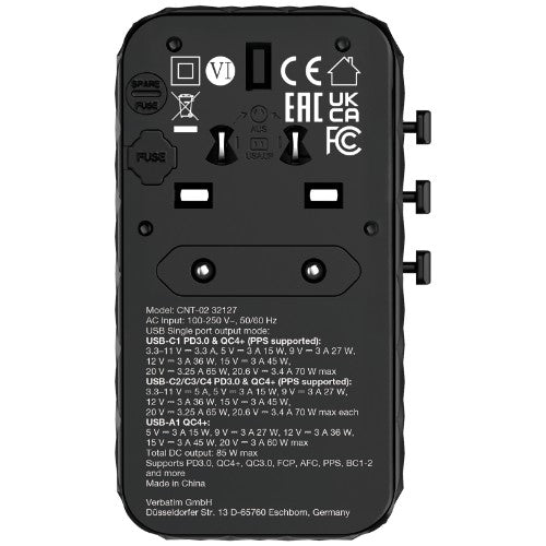 Verbatim Charge 'n' Travel Diamond 85W Retractable Cable CNT-02