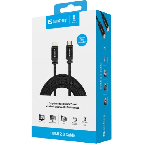Sandberg HDMI 2.0 Cable 19M-19M, 2m