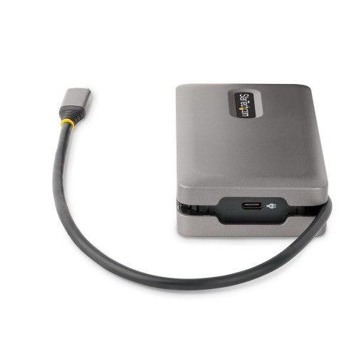 StarTech.com USB-C Multiport Adapter - 4K 60Hz HDMI/DP - 3-Port USB Hub - 100W Power Delivery Pass-Through - GbE - Travel Mini Docking Station w/ Charging - 1ft/30cm Wrap-Around Cable