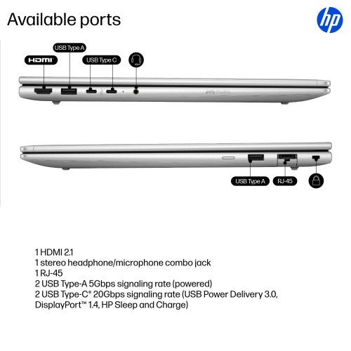 HP ProBook 4 G1i AI PC Wolf Pro Security Edition Intel Core Ultra 5 225H Laptop 40.6 cm (16") WUXGA 24 GB DDR5-SDRAM 1 TB SSD Wi-Fi 7 (802.11be) Windows 11 Pro Silver