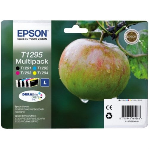 Epson C13T12954012/T1295 Ink cartridge multi pack Bk,C,M,Y 11,2 ml + 3x7 ml Pack=4 for Epson Stylus BX 320/SX 235 W/SX 420/SX 525/WF 3500