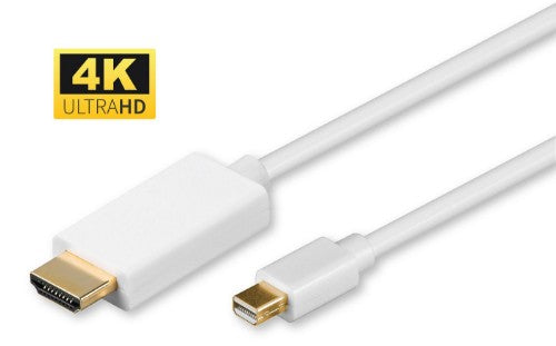 Microconnect MDPHDMI3-4K video cable adapter 3 m Mini DisplayPort HDMI Type A (Standard) White