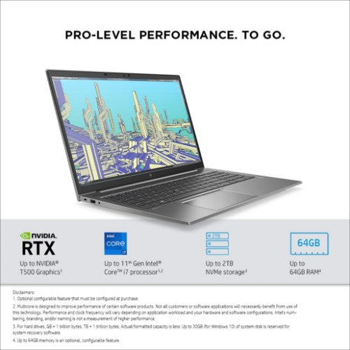 HP ZBook Firefly 15.6 G8 Intel® Core™ i7 i7-1165G7 Mobile workstation 39.6 cm (15.6") Full HD 16 GB DDR4-SDRAM 512 GB SSD NVIDIA Quadro T500 Wi-Fi 6 (802.11ax) Windows 11 Pro Grey
