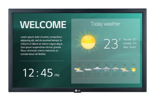 LG 22SM3G-B Digital signage display 54.6 cm (21.5') IPS Wi-Fi 250 cd/m² Full HD Black Built-in processor 16/7