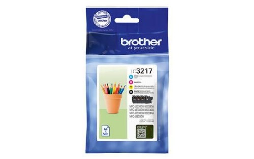 Brother LC-3217VALDR Ink cartridge multi pack Bk,C,M,Y, 4x550 pages ISO/IEC 24711 9ml Pack=4 for Brother MFC-J 5330