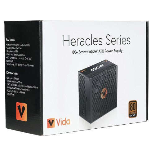 VIDA Heracles power supply unit 650 W 20+4 pin ATX ATX Black