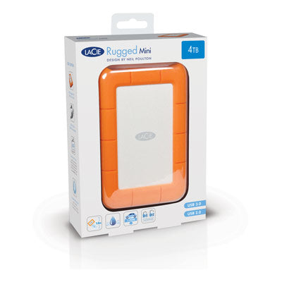 LaCie Rugged Mini external hard drive 2 TB Orange, Silver