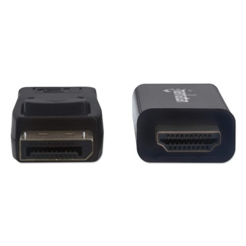 Manhattan DisplayPort 1.2 to HDMI Cable, 4K@60Hz, 1m, Male to Male, DP With Latch, Black, Not Bi-Directional, Three Year Warranty, Equivalent to 3F-DP-HDMI-4K60-HDR