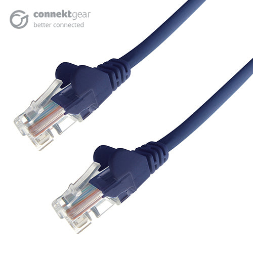 connektgear 0.5m RJ45 CAT5e UTP Stranded Flush Moulded Network Cable - 24AWG - Blue