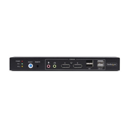 StarTech.com 2-Port Dual-Monitor DisplayPort KVM Switch with Dual View Video Matrix, 4K 60Hz, 4x USB Hub Ports, Hotkey Switching, DP 1.2 Matrix KVM, TAA Compliant