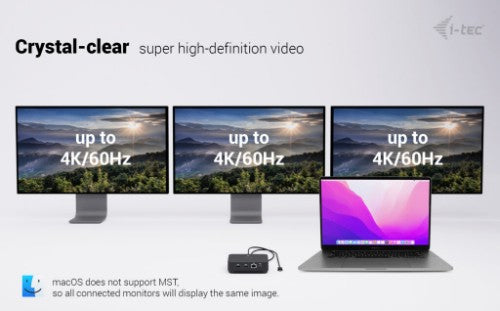 i-tec USB-C DP Dual HDMI Docking Station with Power Delivery 100 W