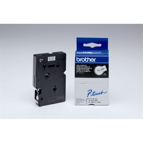 Brother TC-291 DirectLabel black on white 9mm x 7,7m for Brother P-Touch TC 9-12mm