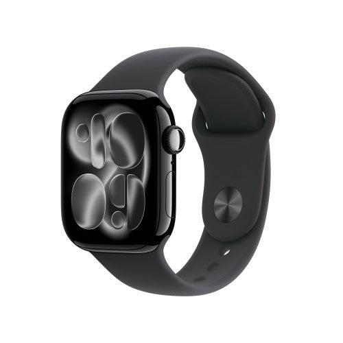 Apple Watch Series 11 GPS 42mm Jet Black Aluminium Case with Black Sport Band - M/L