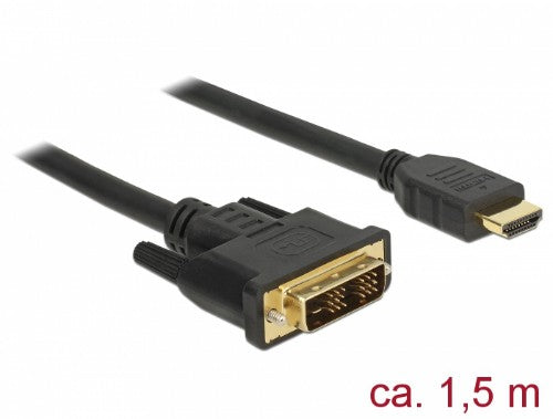 DeLOCK 85583 video cable adapter 1.5 m DVI-D HDMI Type A (Standard) Black