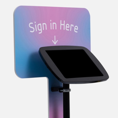 Bouncepad Original Elevate + Branding Board (inc USB Cable) | Apple iPad Air 1st Gen 13-inch (2024) | Black | Covered Front Camera and Home Button