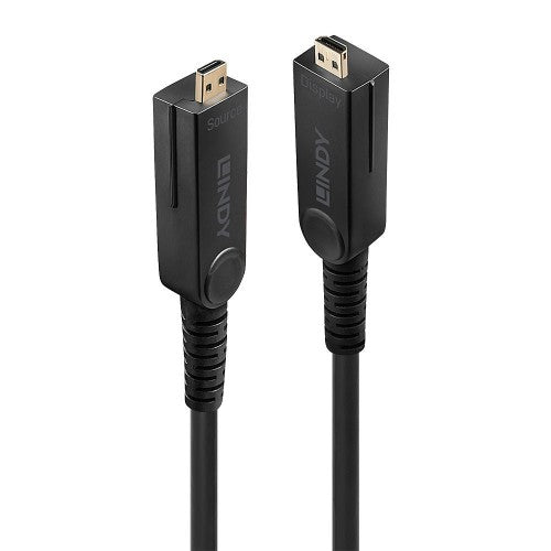 Lindy 10m Fibre Optic Hybrid Micro-HDMI 18G Cable with Detachable HDMI and DVI Connectors