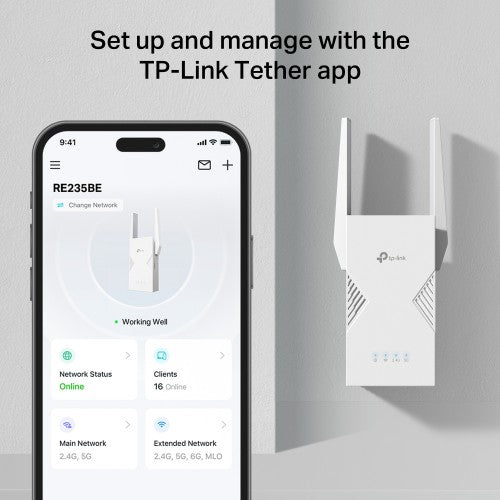 TP-Link BE3600 Network transmitter & receiver White 2500 Mbit/s