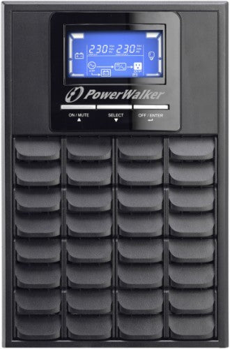 PowerWalker VFI 1000C LCD uninterruptible power supply (UPS) Double-conversion (Online) 1 kVA 800 W 3 AC outlet(s)