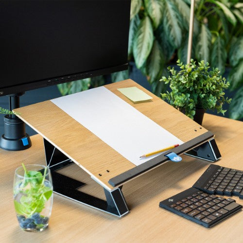 R-Go Tools Document holder R-Go Read2Write, suitable for reading and writing, ergonomic, with soft foam wrist rest, oak wood