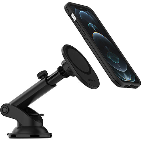 OtterBox Wireless Car Dashboard and Windshield Mount for MagSafe, Strong Magnetic Alignment and Attachment with MagSafe, Easily Adjustable and Secure Design, Compatbile with iPhone 14/iPhone 13/iPhone 12 Series, Black