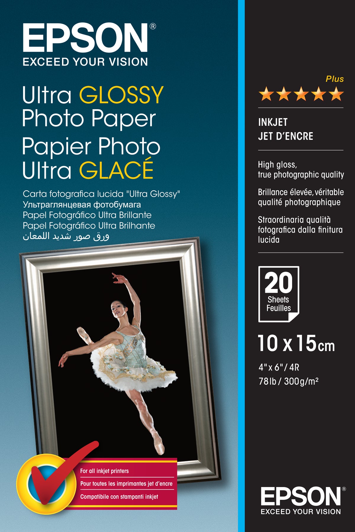 Epson Ultra Glossy Photo Paper - 10x15cm - 20 Sheets