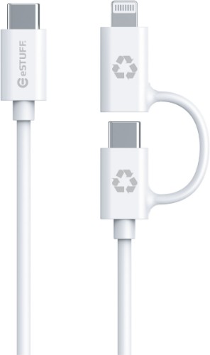 eSTUFF ES600170 USB cable 1 m USB C USB C/Lightning White