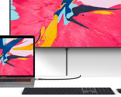 ALOGIC 1m Ultra USB-C (Male) to DP (Male) Cable - 4K @60Hz with LED (White)