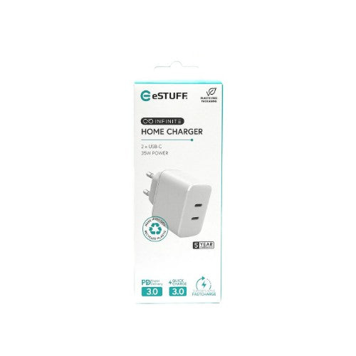 eSTUFF ES637035 mobile device charger Smartphone White AC Fast charging Indoor
