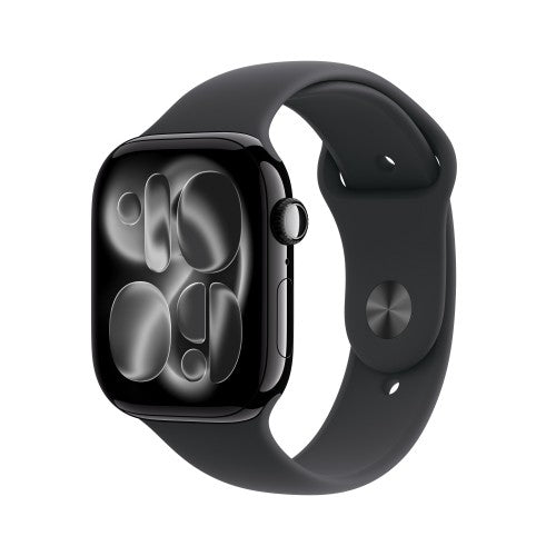 Apple Watch Series 11 GPS 46mm Jet Black Aluminium Case with Black Sport Band - M/L