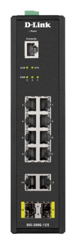 D-Link 12-Port L2 Industrial Smart Managed Switch with 10 x 1GBaseT(X) & 2 x SFP